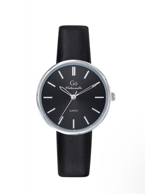 montre-femme-bracelet-cuir synthétique-noir-go-699317