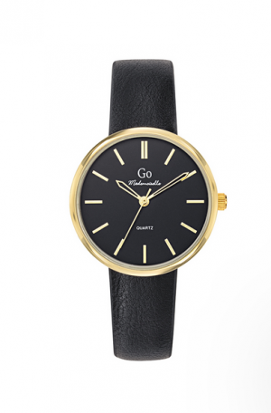 montre-femme-bracelet-cuir synthétique-noir-go-699505