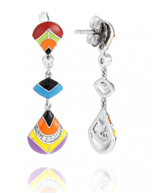 Boucles d'oreilles Una Storia Plume de Paon