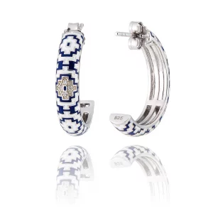 creoles argent laque una stiria aztec cr186 dans votre bijouterie descamps à nérac